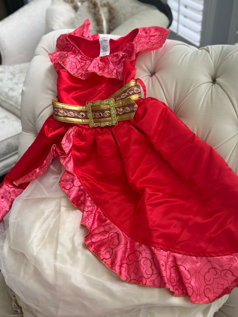Disney Princess Elena of Avalor Princess Costume Dress with Gold Belt +Shoes inc